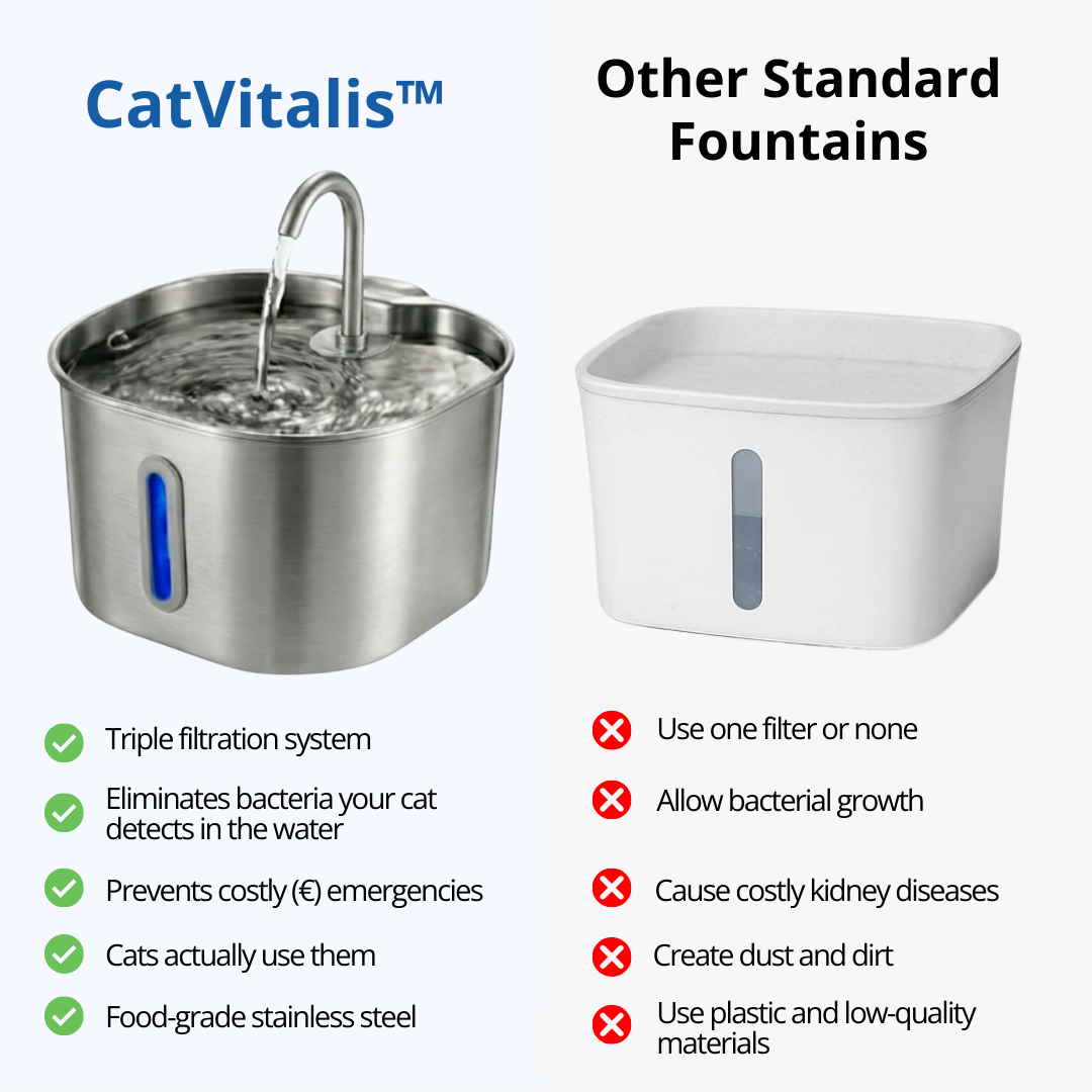 CatVitalis - Stainless Steel Cat Water Fountain